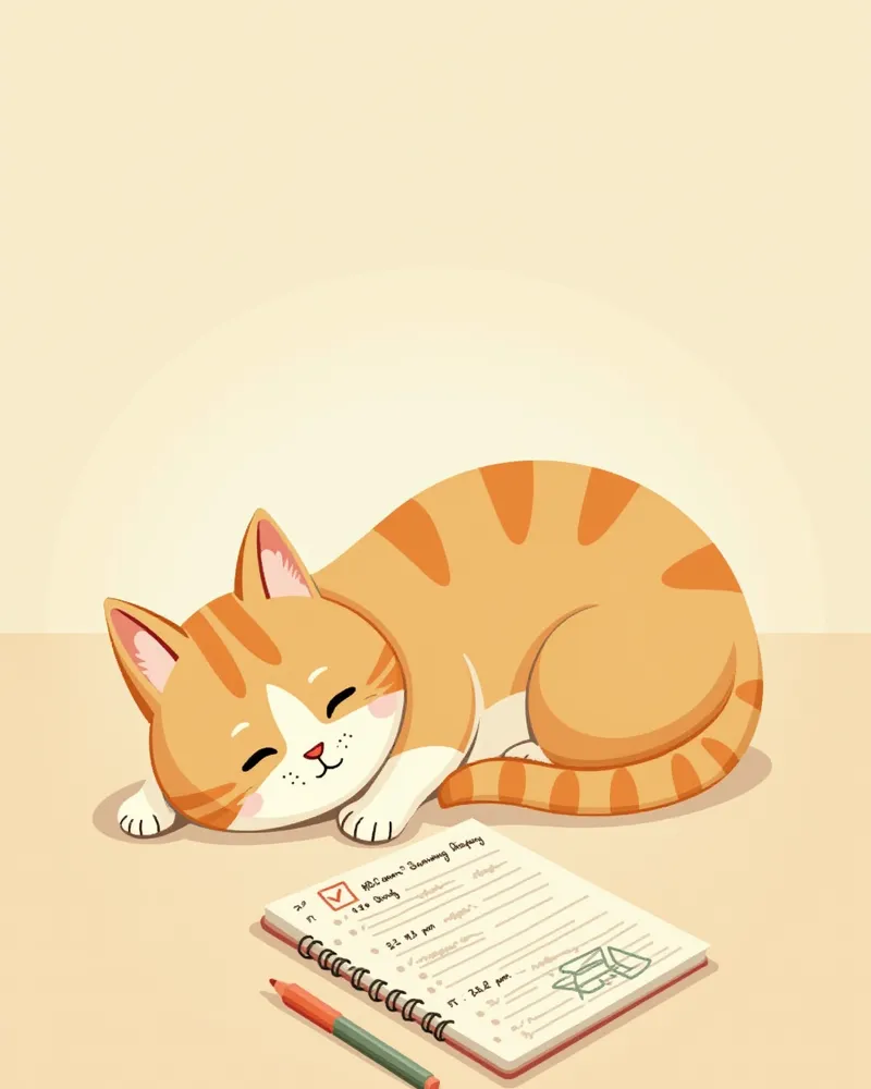 고양이 건강 기록 노트와 식이 일지