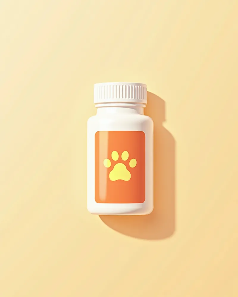 고양이 발자국이 새겨진 요로 건강 보조제 병 이미지