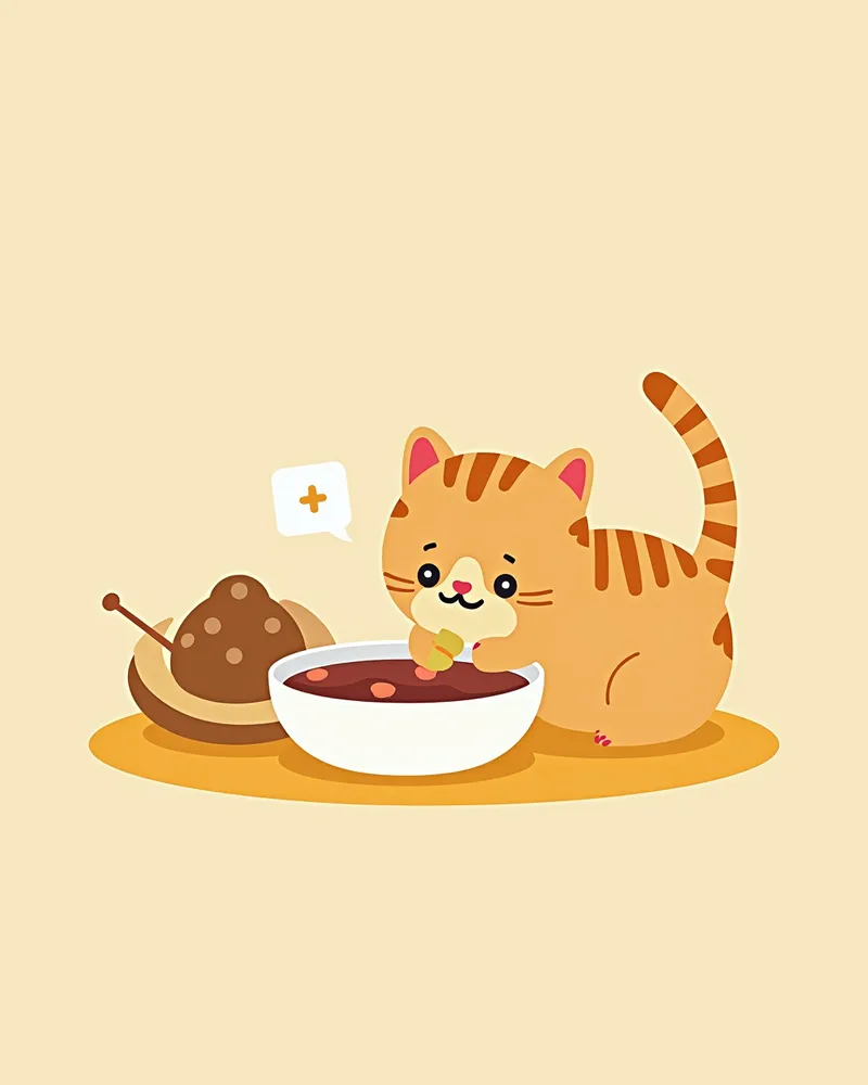 고양이 림프종 치료 후 영양 관리 장면
