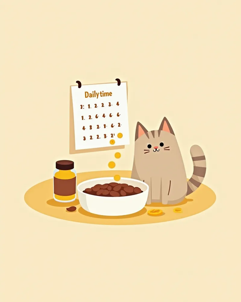 고양이 삼장기 질환 관리용 영양제 복용 일정표