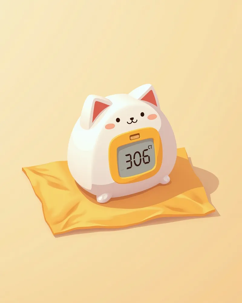 고양이 모양의 디자인을 가진 혈당 모니터링 장비