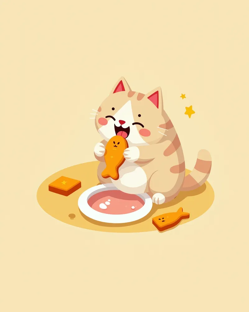 고양이가 치아 케어 간식을 즐기며 씹는 모습
