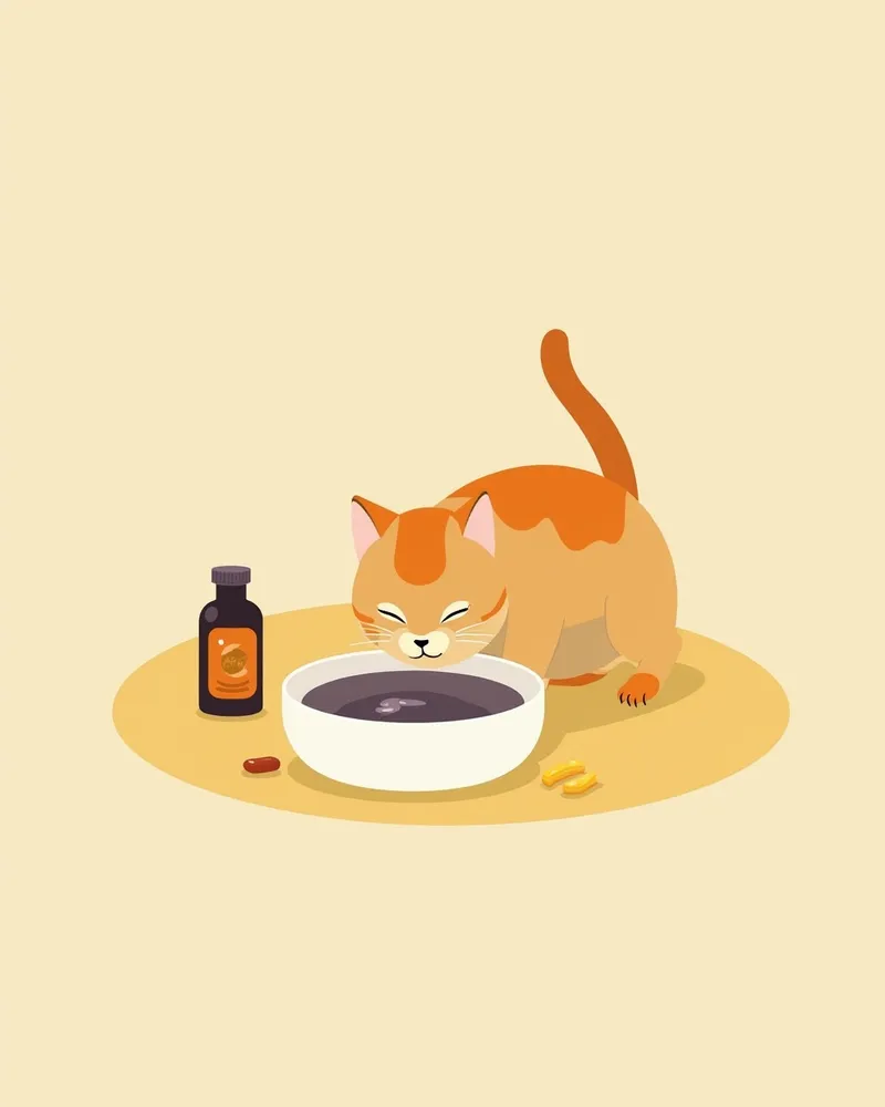 리버헬스 캣 보조제를 먹는 고양이