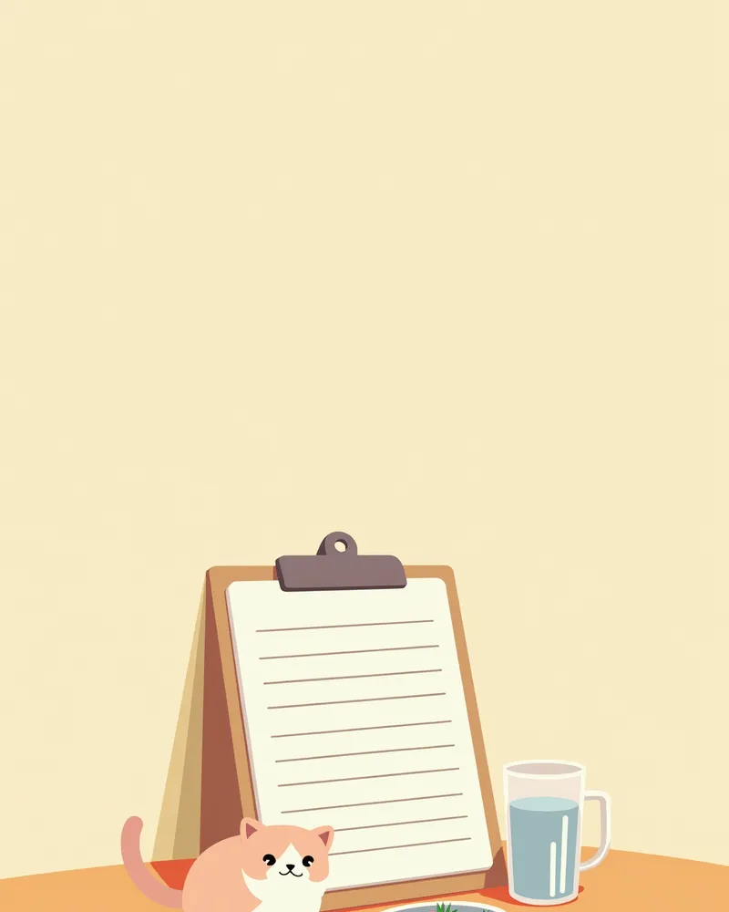 고양이의 식사, 수분 섭취, 행동 변화를 기록하는 일지