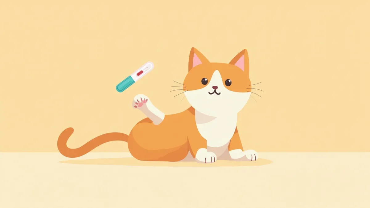 고양이 발바닥에 혈당 테스트 스트립이 붙어 있는 이미지