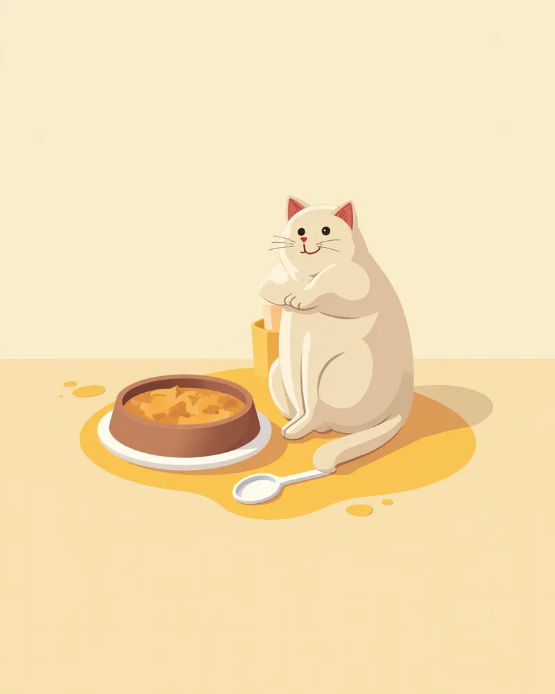 알루미늄 기반 인 결합제 제품과 함께 고양이 사료를 보여주는 이미지