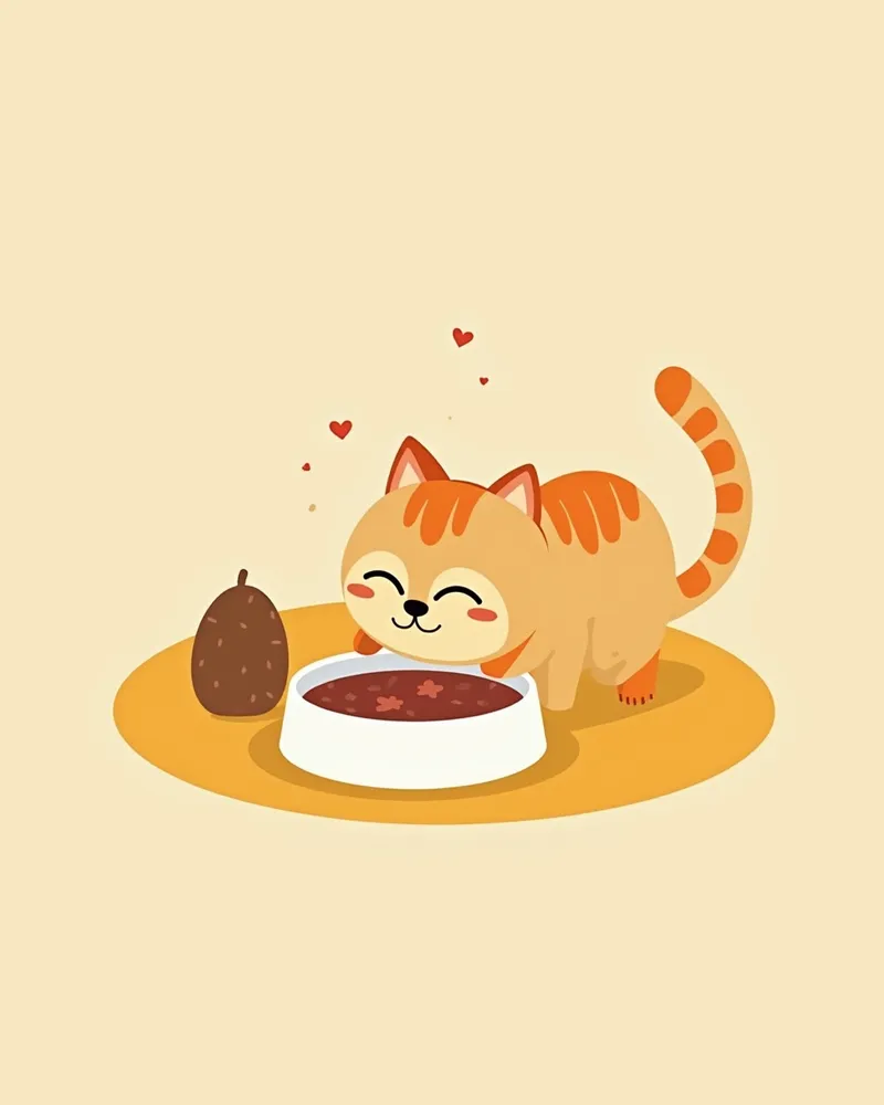 병기 4 고양이가 고칼로리 사료를 먹는 모습