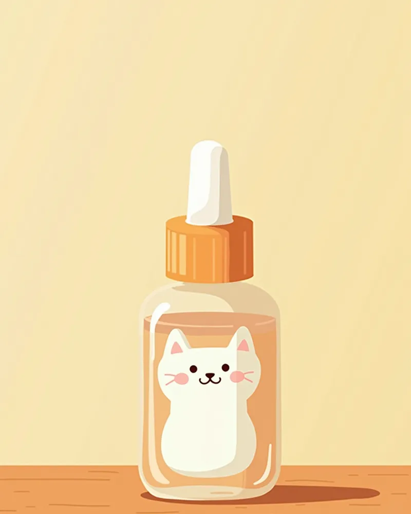고양이 치아 정렬 보조 액상 제품의 병 이미지