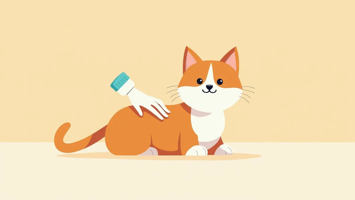 수의사가 고양이 어깨에 마이크로칩 삽입하는 모습