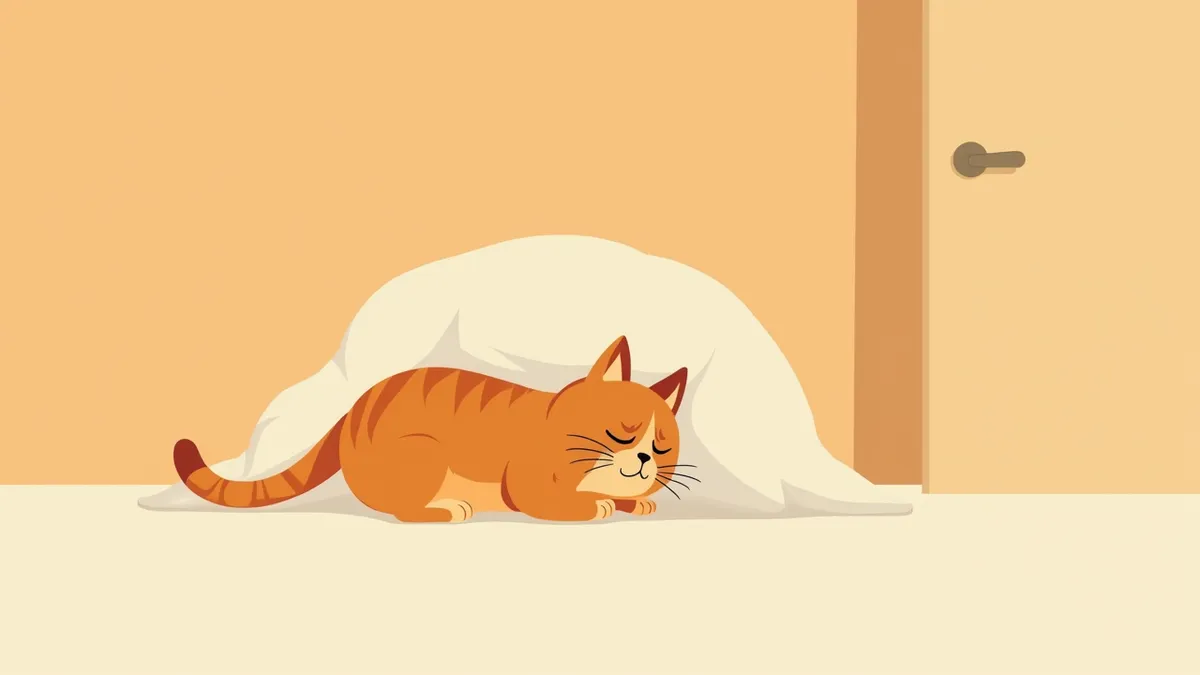 새 가족 도입 후 숨어 있는 고양이