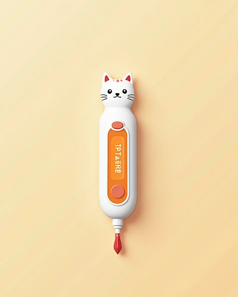 현대적인 수의학 진단 키트, 고양이 모양의 혈액 채취 튜브와 디지털 리더 포함
