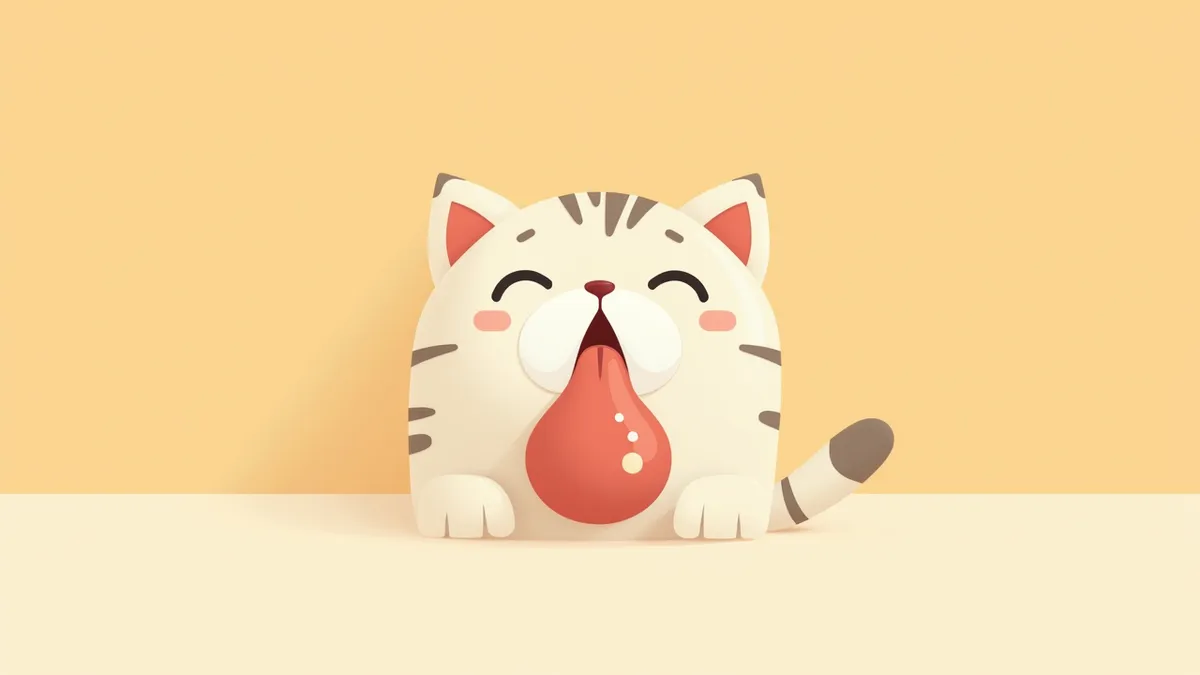 고양이 입 안에 생긴 종양으로 인해 타액이 흐르는 모습