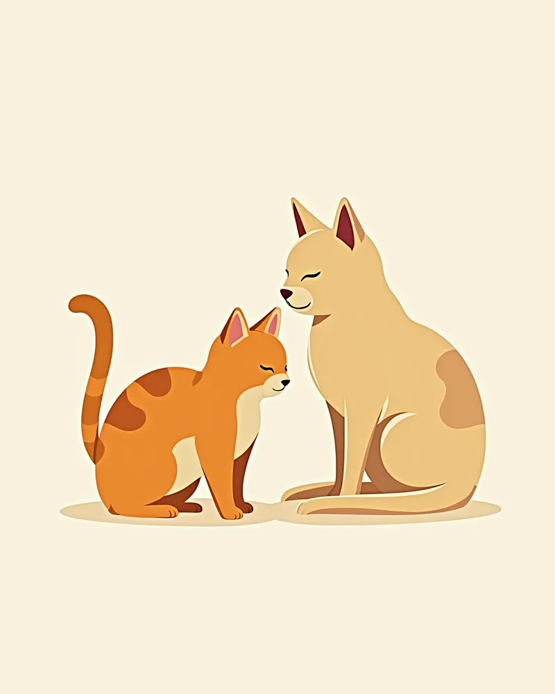 정상 그루밍 고양이와 과도한 그루밍으로 탈모가 생긴 고양이 비교