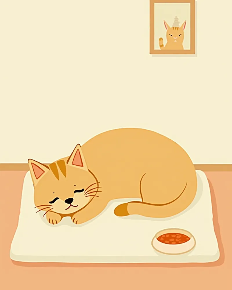 조용한 환경에서 편안히 쉬는 고양이