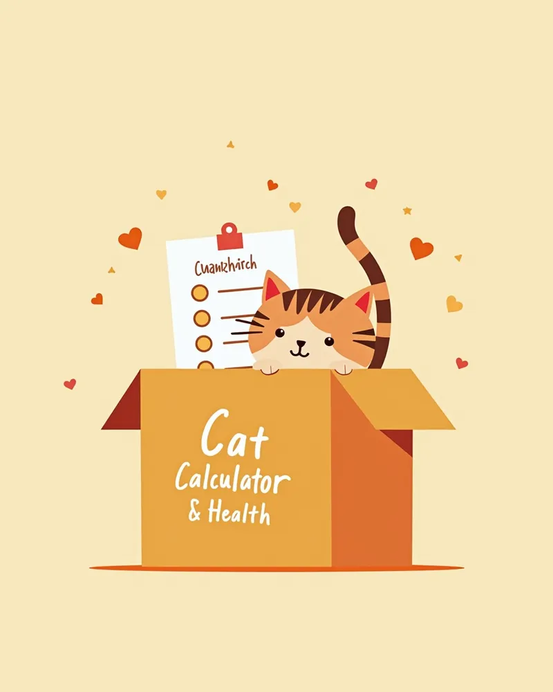 고양이 나이 계산기와 건강 키트가 들어간 선물 상자 이미지