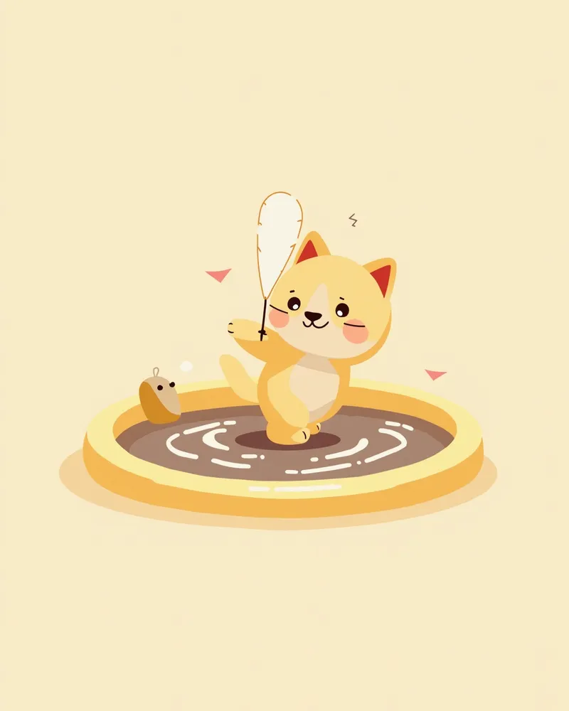 물 분수 옆에서 놀이 중인 고양이