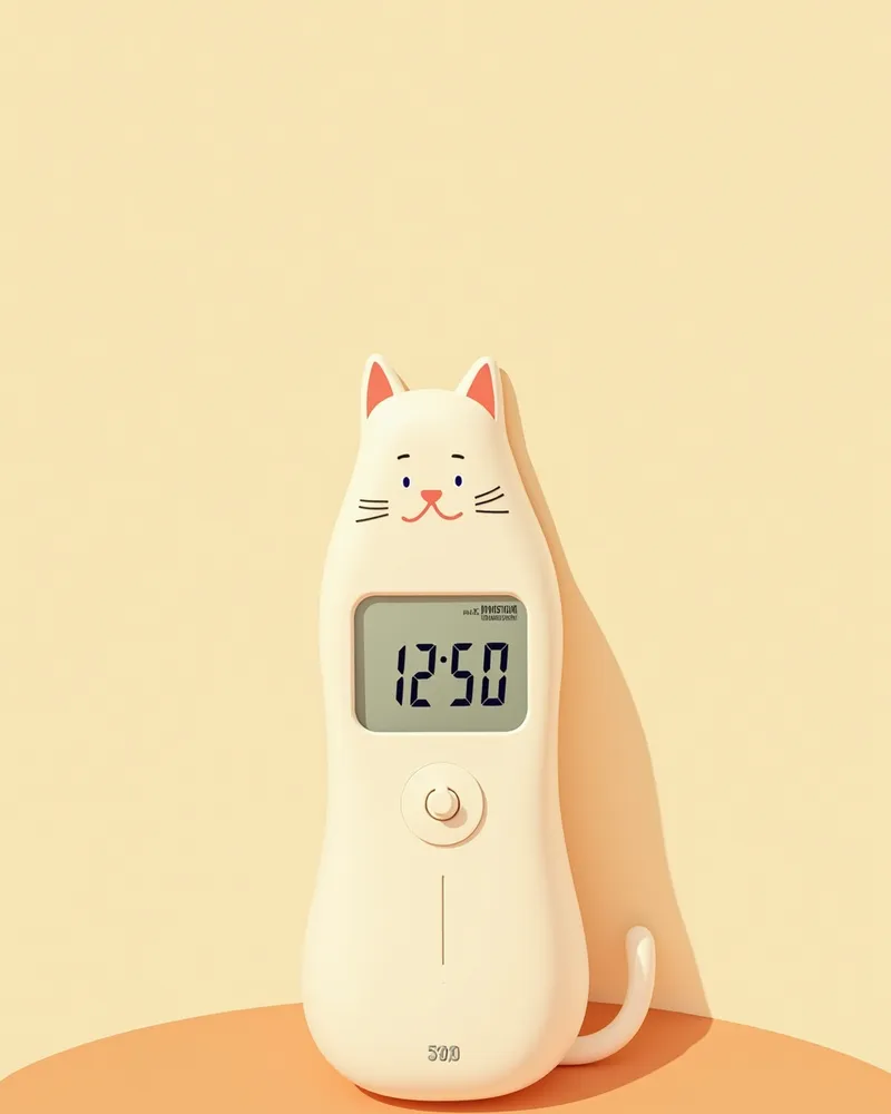 고양이 친화적인 디자인의 체온계
