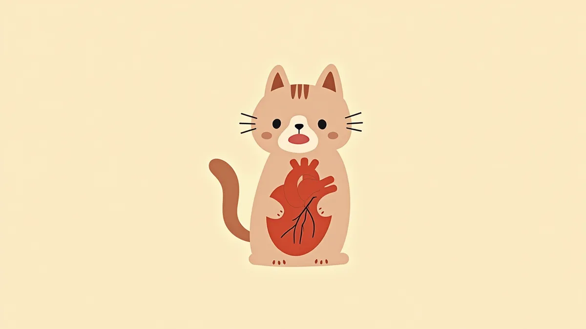 고양이 심장과 폐동맥의 해부도, 혈압이 높은 부분에 표시됨