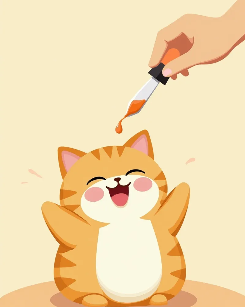 고양이가 액상 영양제를 먹는 모습