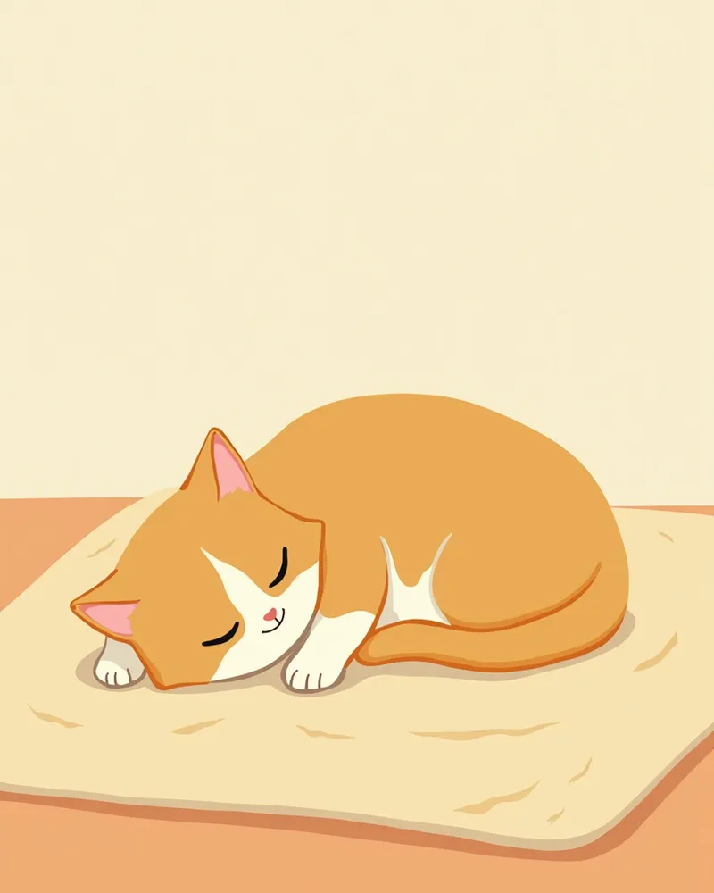 치료 후 안정된 환경에서 휴식하는 고양이