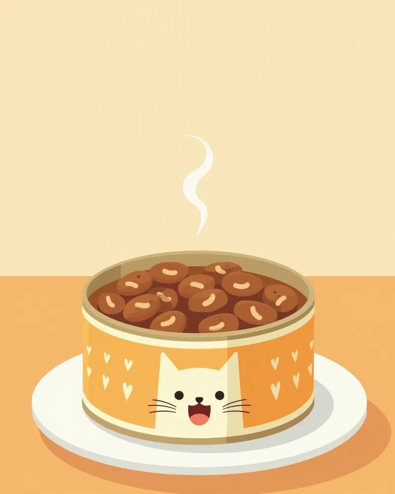 고양이 신장 건강 전용 캔사료가 흰 접시 위에 놓여 있는 모습