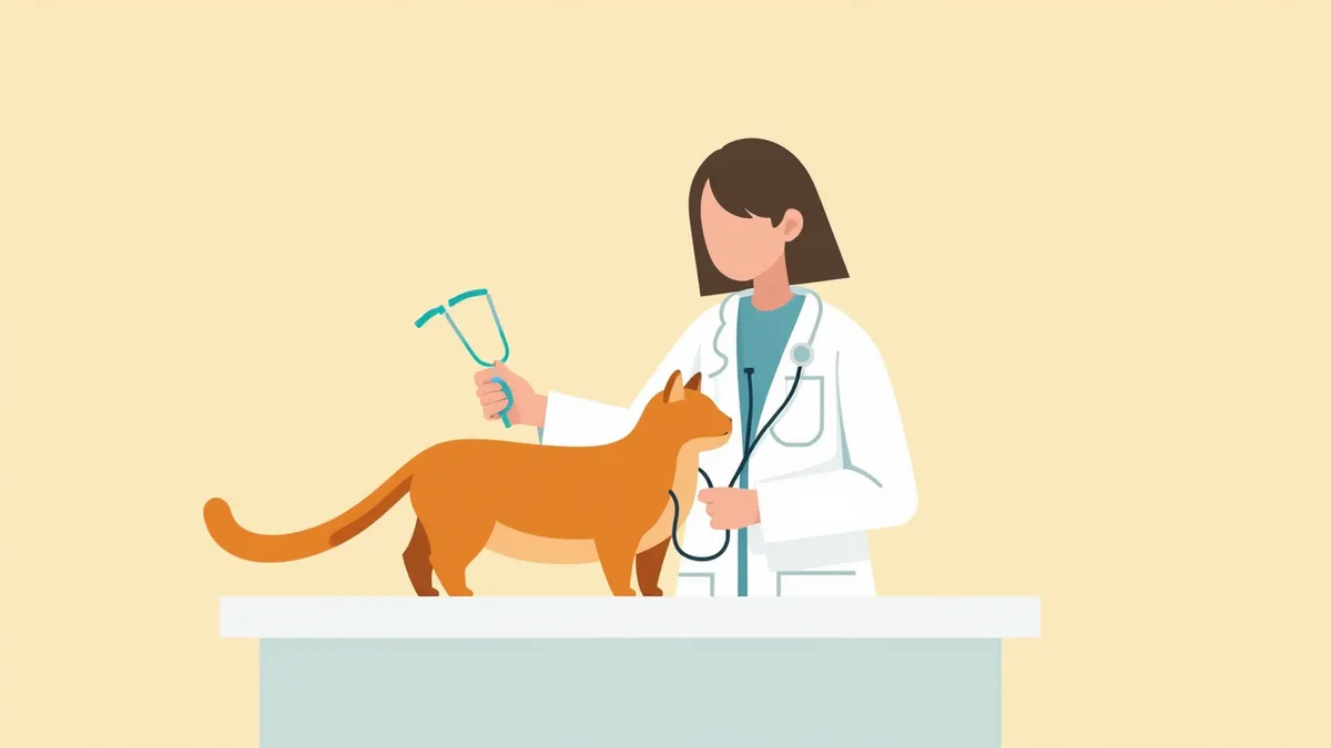 고양이 신장 종양 조기 발견을 위한 검진 장면