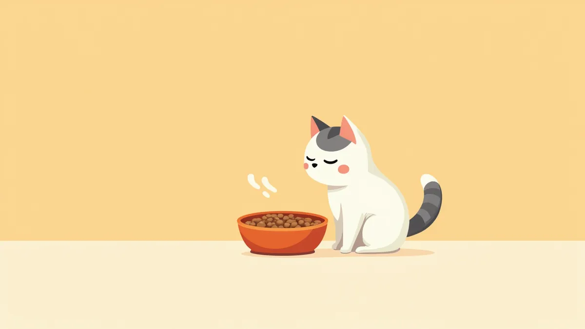 고양이 신장 식이 처방 사료를 먹는 고양이