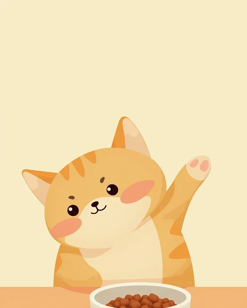 Royal Canin 신장 보호 사료를 먹는 고양이