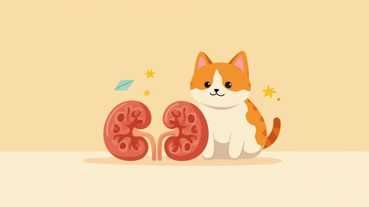 고양이 신장의 건강한 세포와 손상된 세포를 비교한 미세 이미지