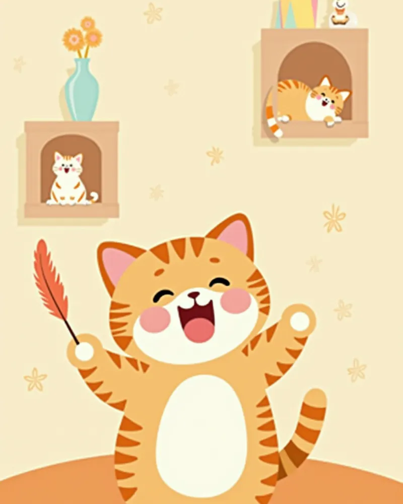 고양이 환경 강화 낚싯대 장난감 반복 행동 개선
