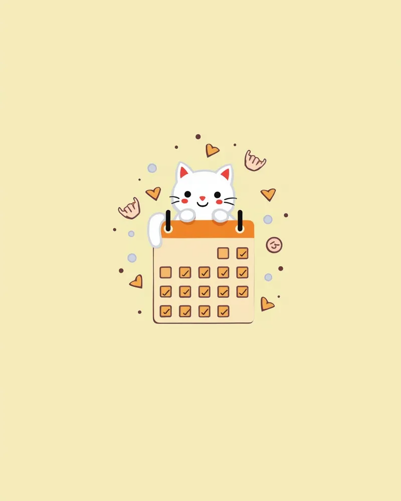 고양이 눈 영양제 복용 일정을 기록하는 캘린더
