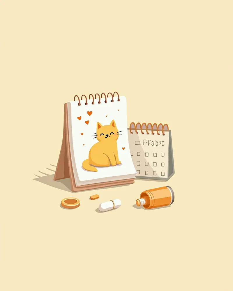 고양이 약 복용 일지와 캘린더, 심장 건강 관리용
