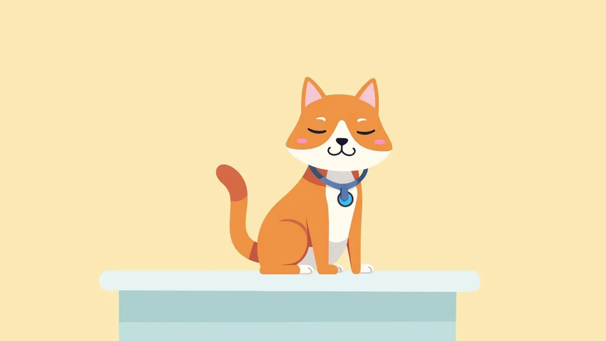 고양이 갑상선암 진단을 위한 진료 장면