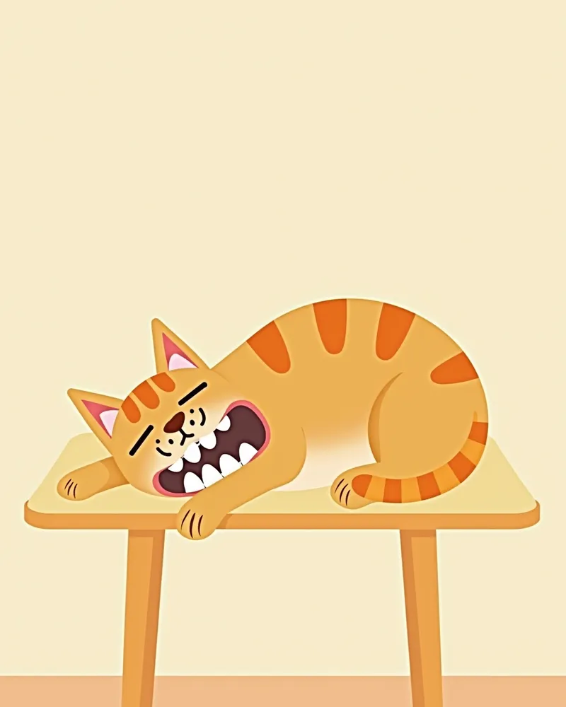 치아 파손과 잇몸 염증이 있는 고양이