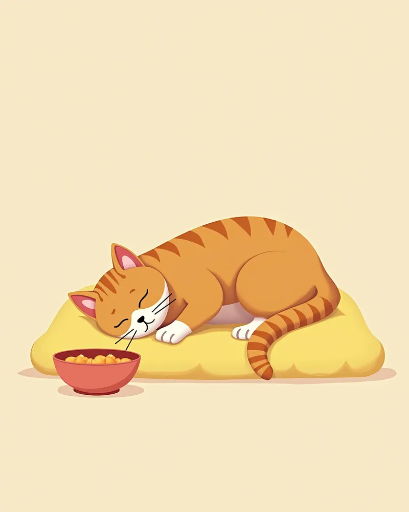 발치 후 편안히 쉬는 고양이