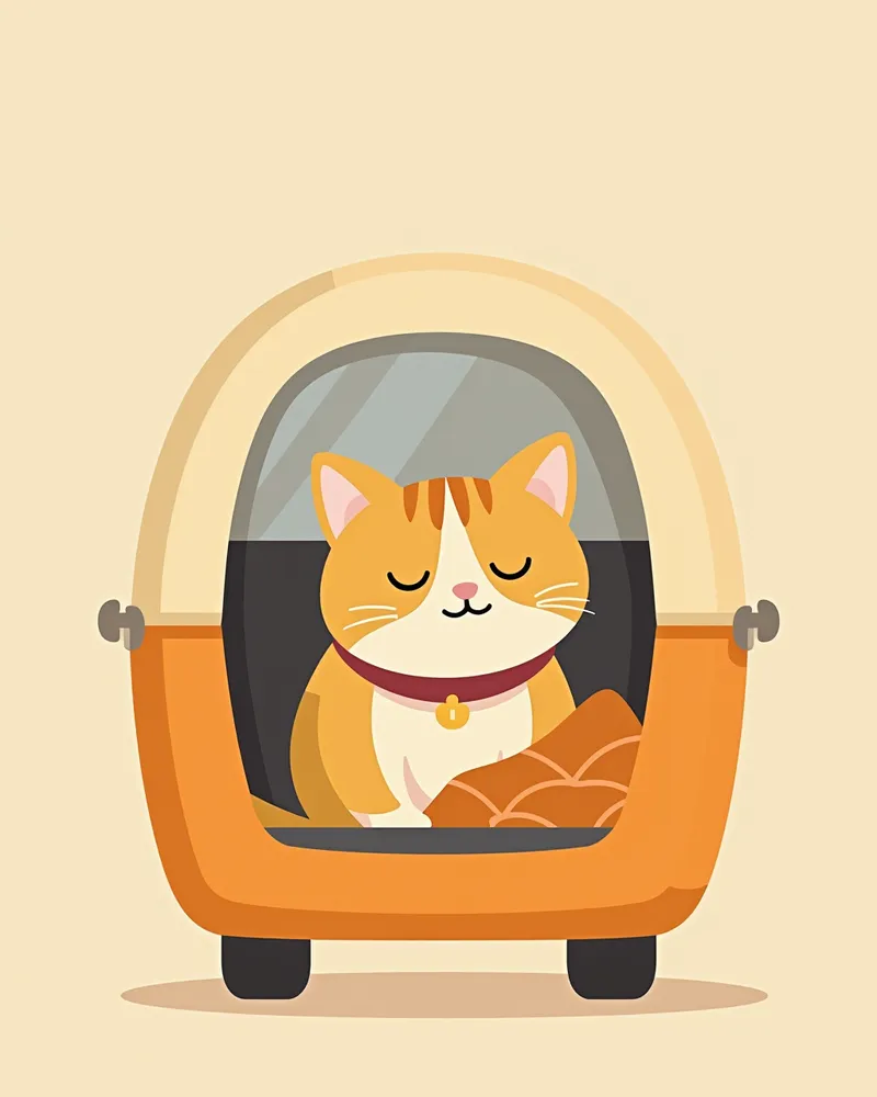 PurrSafe Pro 캐리어에 안겨 있는 고양이의 모습