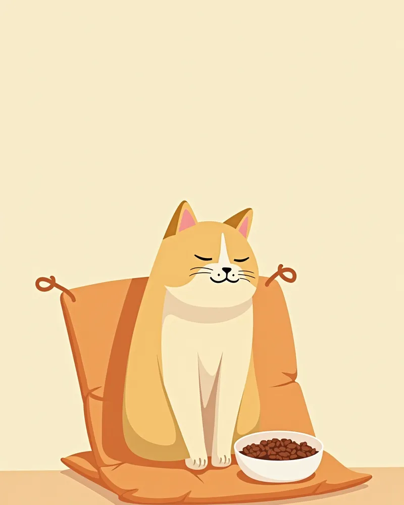 심장 건강에 좋은 사료를 먹는 고양이