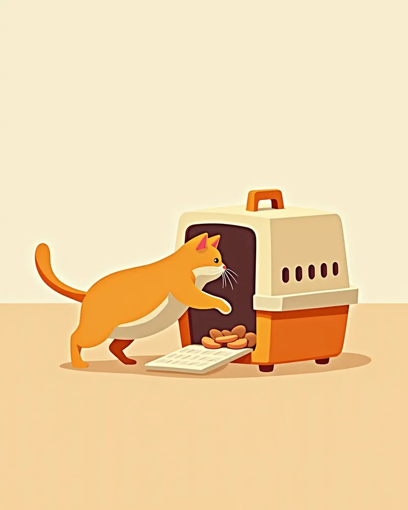 이동장에 자발적으로 들어가는 고양이 훈련 모습