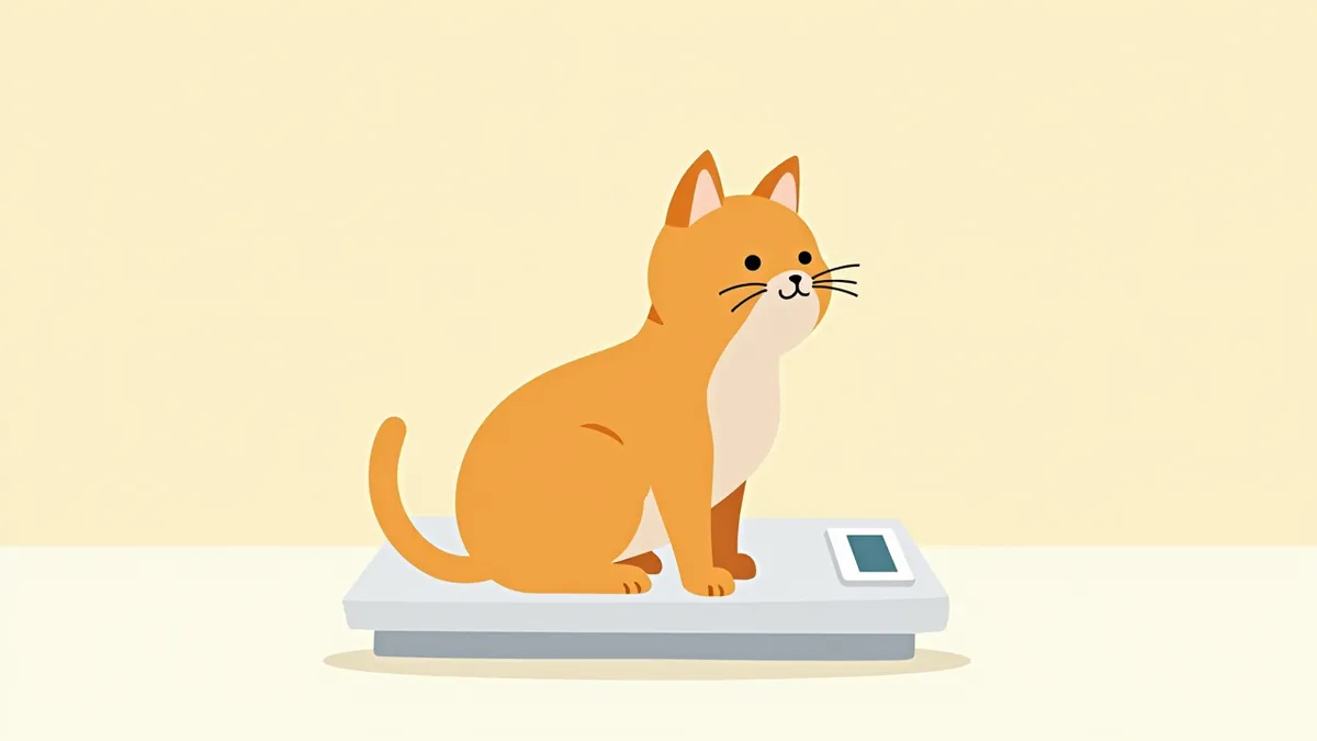 동물병원에서 체중을 측정 중인 고양이