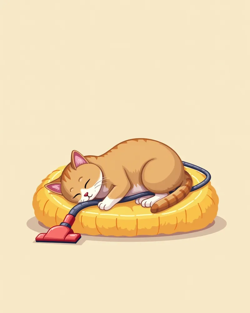 청소된 고양이 침대 위에 누워 있는 고양이