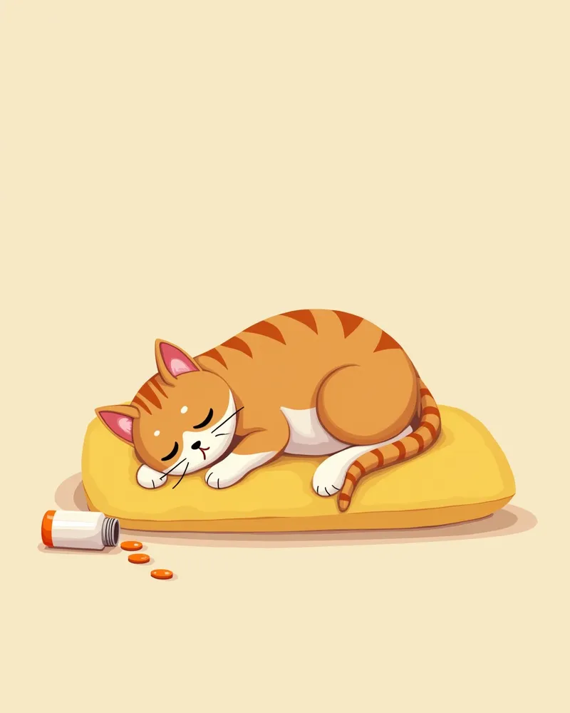 베타차단제 부작용으로 졸린 고양이