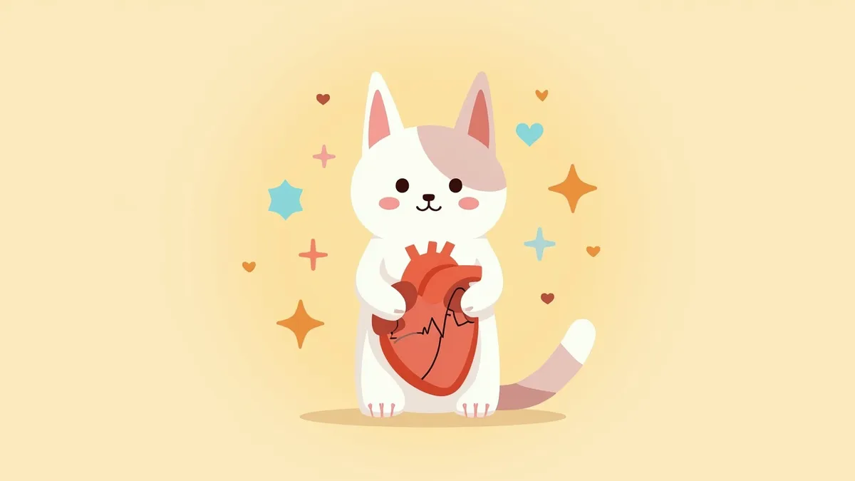 심장 수축력 저하를 보여주는 고양이 이미지