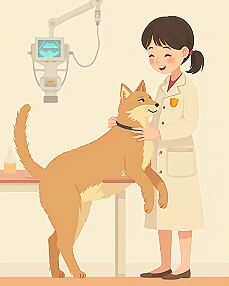 초음파 검사를 받는 고양이