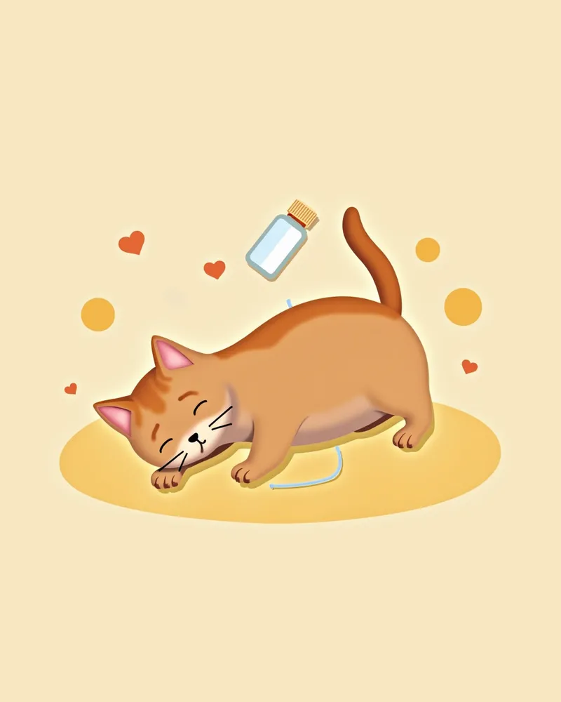 초음파 검사 후 치료를 받는 고양이의 모습