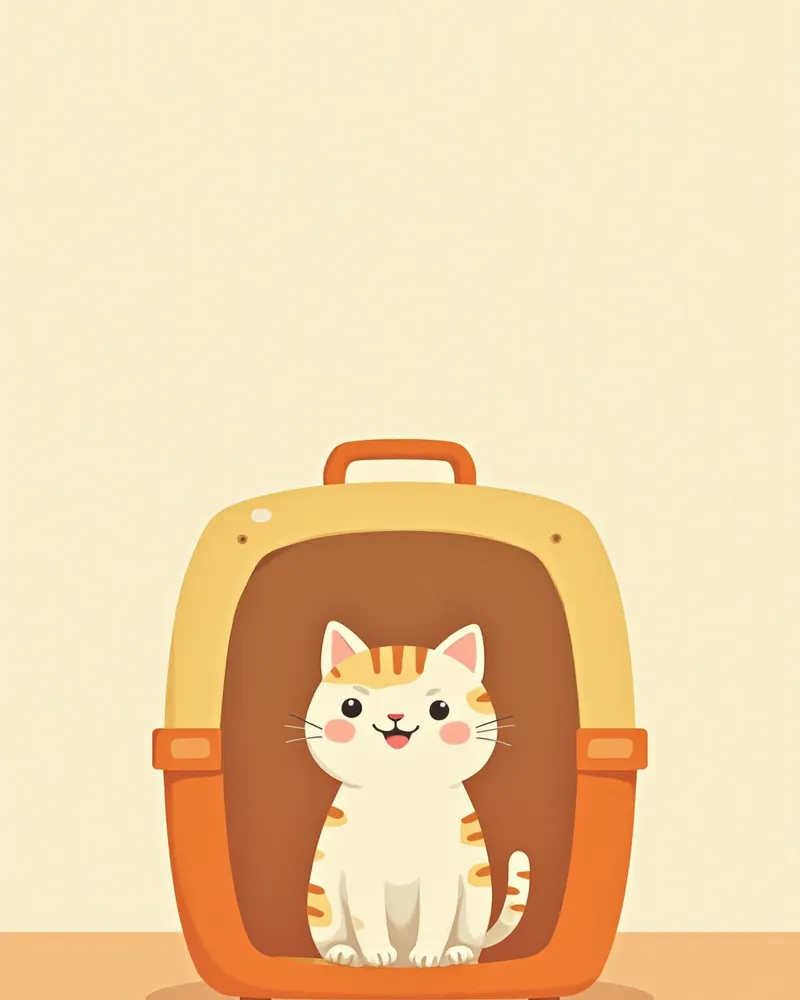 건강검진을 위해 이동장에 들어간 고양이