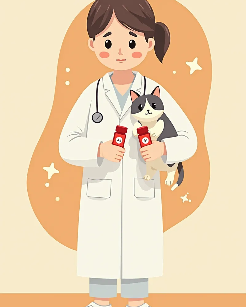 고양이 혈액형 교차 검사를 위한 혈액 샘플 처리 모습
