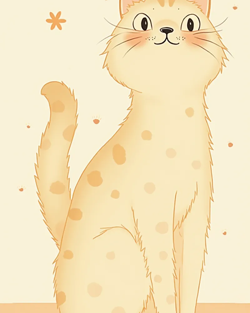 고양이 BCS 1~9단계를 보여주는 체형 비교 일러스트