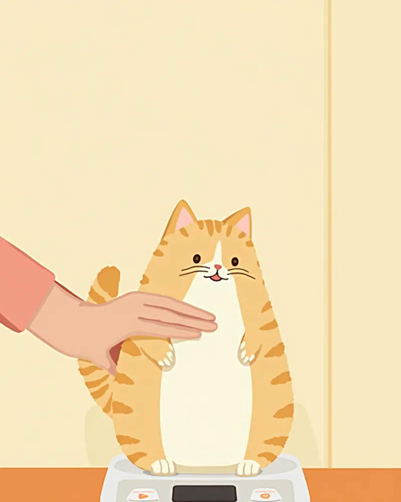 집에서 디지털 저울로 체중을 재고 있는 고양이