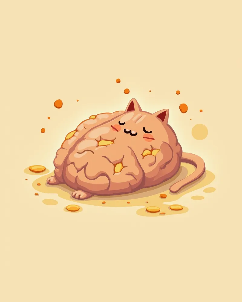 고양이 뇌종양의 세포 구조를 보여주는 과학 일러스트