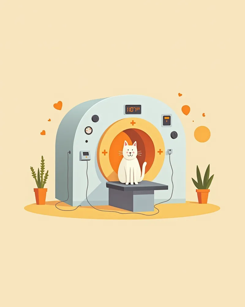 고양이 뇌종양 진단을 위한 MRI 촬영 장면